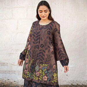 Woven “Tahiti” tunic in organic cotton | French Roast | New